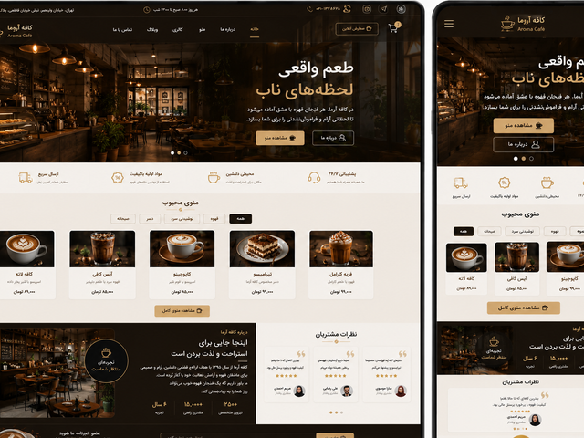 طراحی سایت کافه و کافی شاپ
