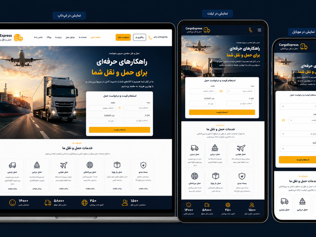 طراحی سایت حمل و نقل