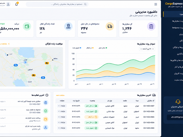 طراحی سایت حمل و نقل